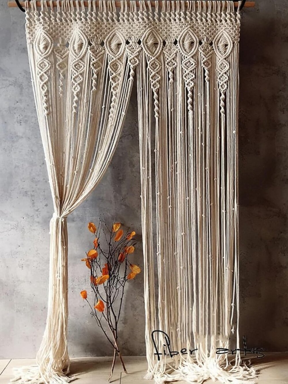 Boho Macrame Curtain for Wall Decor, Macrame Wall Hanging 40"X80"